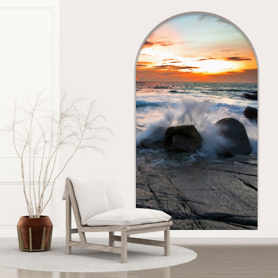 Optical Illusions Arch Wall Sticker - Sea View