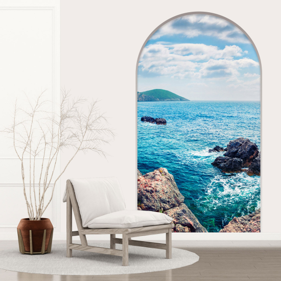 Optical Illusions Arch Wall Sticker - Sea View