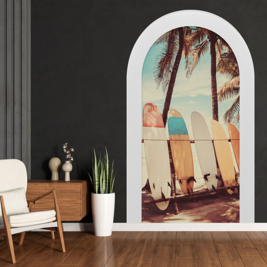 Optical Illusions Arch Wall Sticker - Surfboards