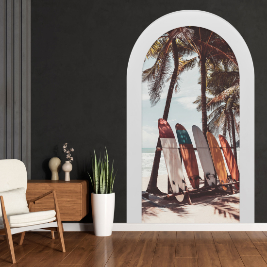 Optical Illusions Arch Wall Sticker - Surfboards