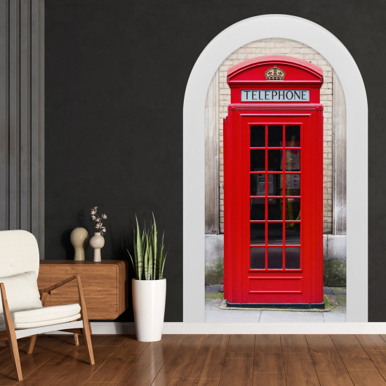 Optical Illusions Arch Wall Sticker - Telephone Booth