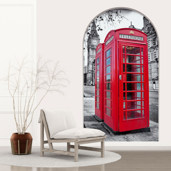 Optical Illusions Arch Wall Sticker - Telephone Booths