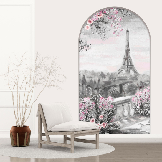 Optical Illusions Arch Wall Sticker - The Eiffel Tower