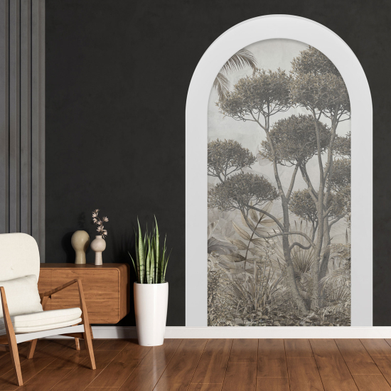 Optical Illusions Arch Wall Sticker - Tropical Forest