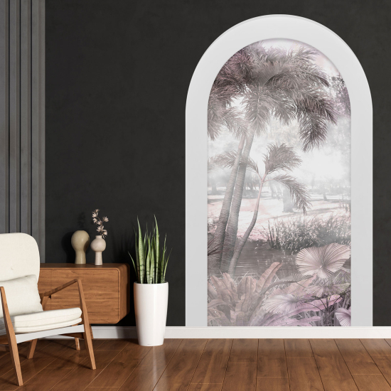 Optical Illusions Arch Wall Sticker - Tropical Forest