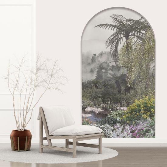 Optical Illusions Arch Wall Sticker - Tropical Forest