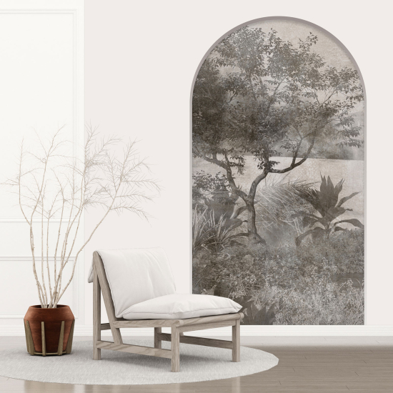 Optical Illusions Arch Wall Sticker - Tropical Forest