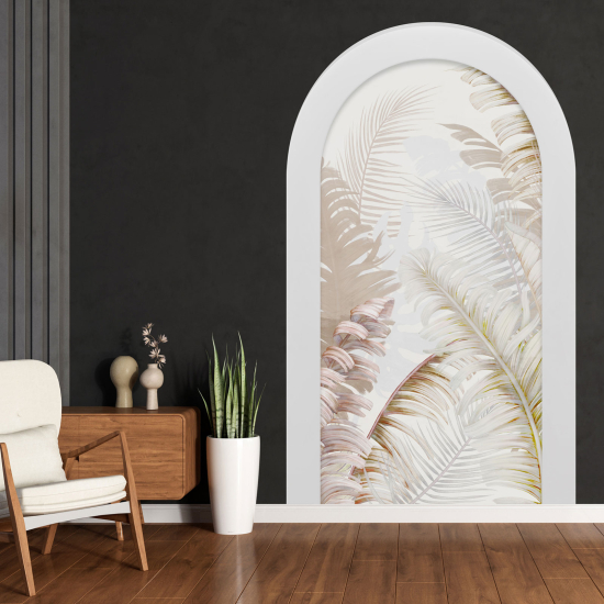 Optical Illusions Arch Wall Sticker - Tropical Leaves