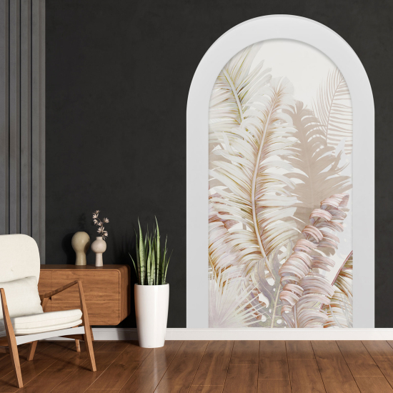 Optical Illusions Arch Wall Sticker - Tropical Leaves