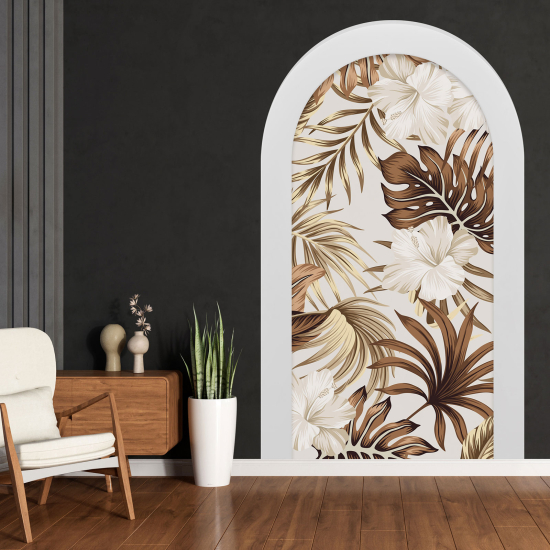 Optical Illusions Arch Wall Sticker - Tropical Leaves