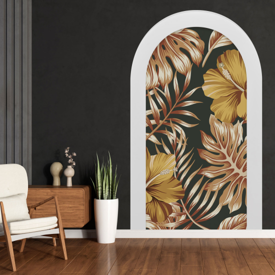 Optical Illusions Arch Wall Sticker - Tropical Leaves