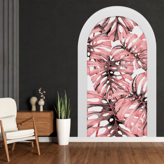 Optical Illusions Arch Wall Sticker - Tropical Leaves