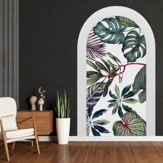 Optical Illusions Arch Wall Sticker - Tropical Leaves