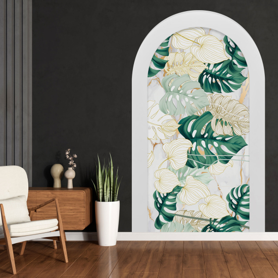 Optical Illusions Arch Wall Sticker - Tropical Leaves