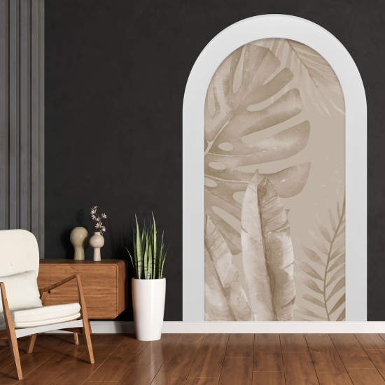 Optical Illusions Arch Wall Sticker - Tropical Leaves