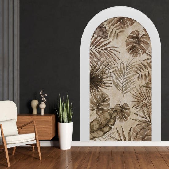 Optical Illusions Arch Wall Sticker - Tropical Leaves