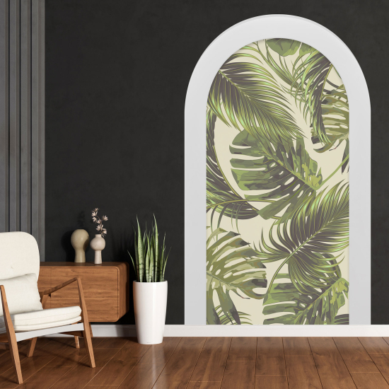 Optical Illusions Arch Wall Sticker - Tropical Leaves