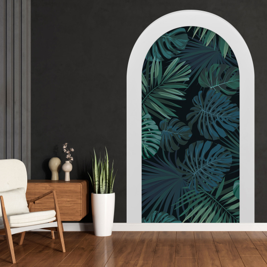 Optical Illusions Arch Wall Sticker - Tropical Leaves