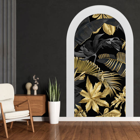 Optical Illusions Arch Wall Sticker - Tropical Leaves