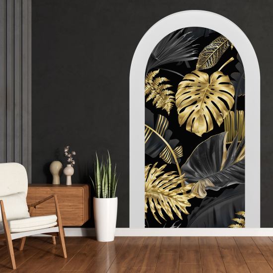 Optical Illusions Arch Wall Sticker - Tropical Leaves