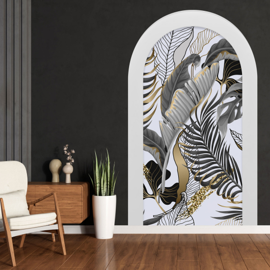 Optical Illusions Arch Wall Sticker - Tropical Leaves