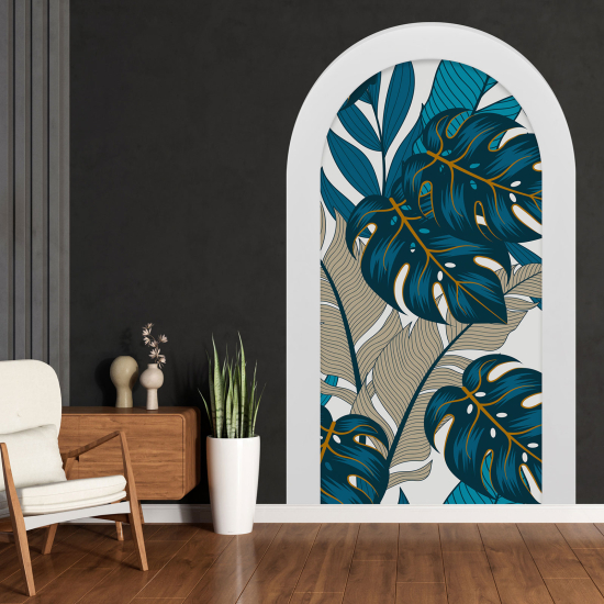 Optical Illusions Arch Wall Sticker - Tropical Leaves