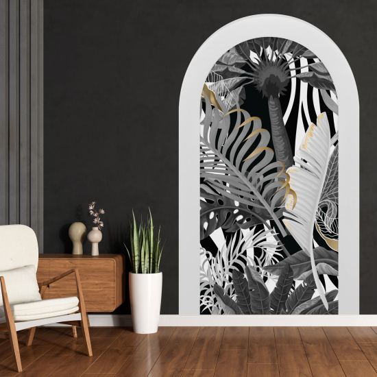 Optical Illusions Arch Wall Sticker - Tropical Leaves