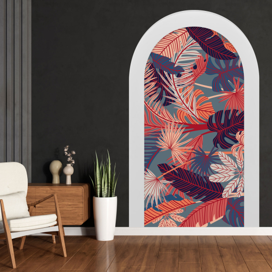 Optical Illusions Arch Wall Sticker - Tropical Leaves