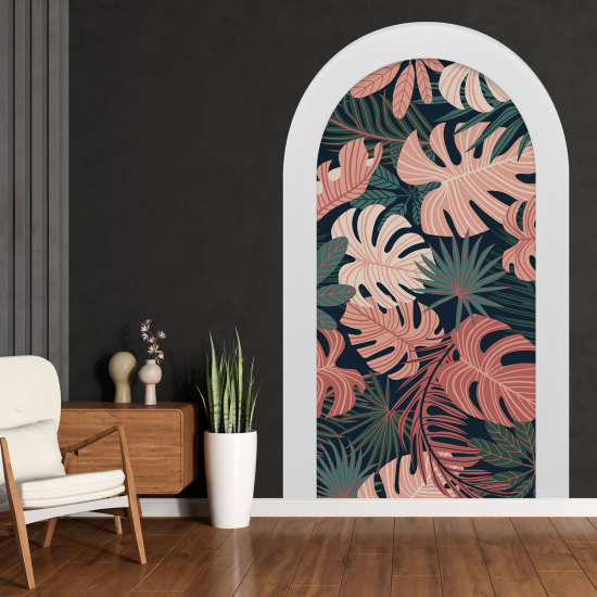 Optical Illusions Arch Wall Sticker - Tropical Leaves