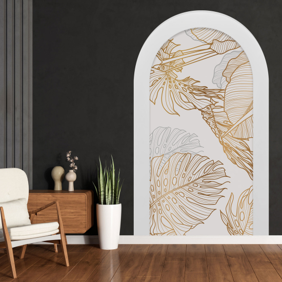 Optical Illusions Arch Wall Sticker - Tropical Leaves