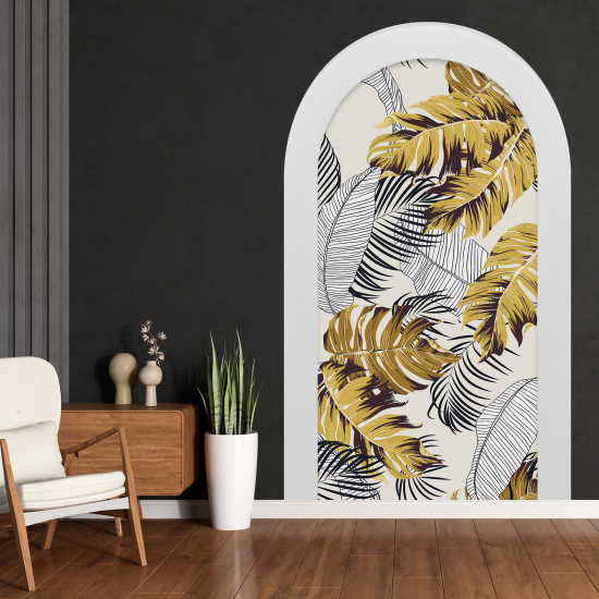 Optical Illusions Arch Wall Sticker - Tropical Leaves