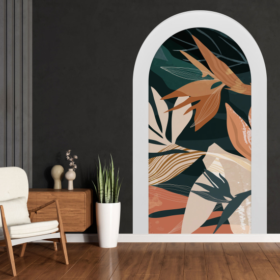 Optical Illusions Arch Wall Sticker - Tropical Leaves