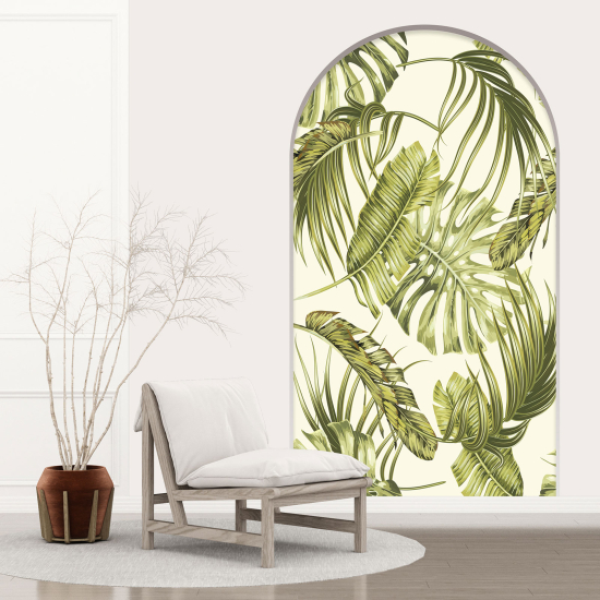 Optical Illusions Arch Wall Sticker - Tropical Leaves