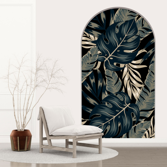 Optical Illusions Arch Wall Sticker - Tropical Leaves