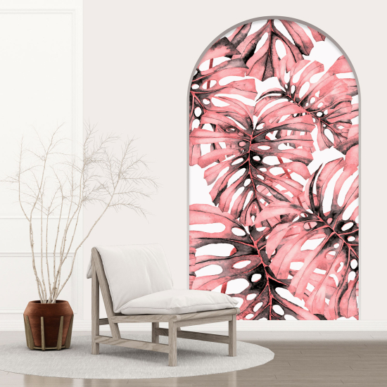 Optical Illusions Arch Wall Sticker - Tropical Leaves