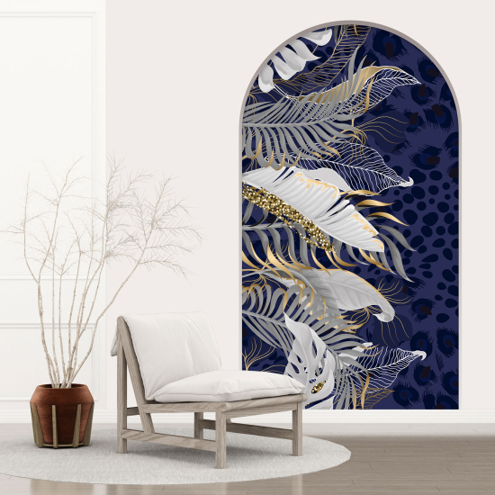 Optical Illusions Arch Wall Sticker - Tropical Leaves