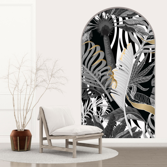 Optical Illusions Arch Wall Sticker - Tropical Leaves