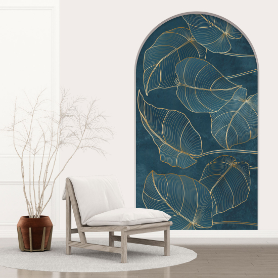 Optical Illusions Arch Wall Sticker - Tropical Leaves