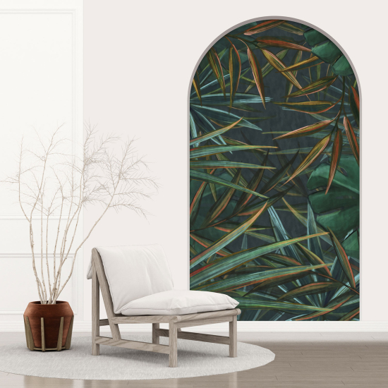 Optical Illusions Arch Wall Sticker - Tropical Leaves