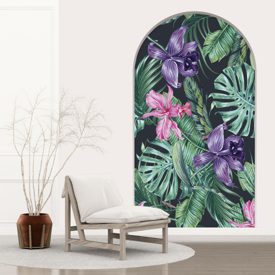 Optical Illusions Arch Wall Sticker - Tropical Pattern