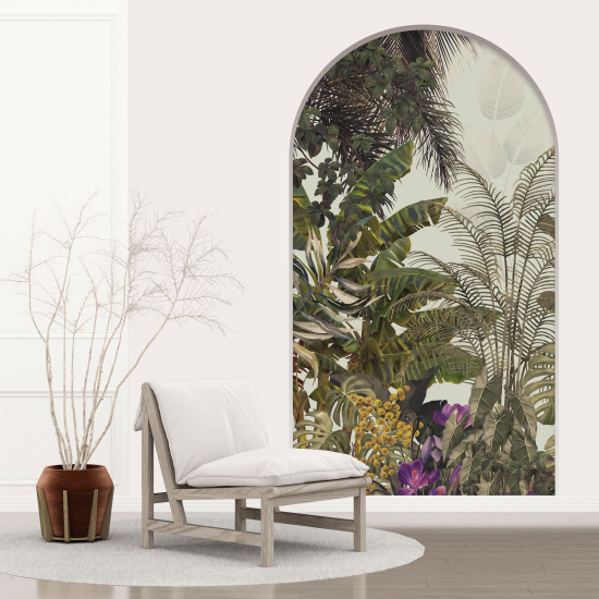 Optical Illusions Arch Wall Sticker - Tropical plants