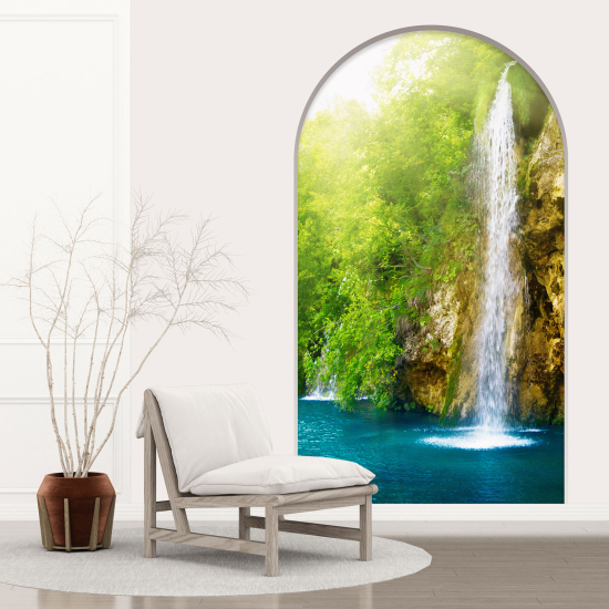 Optical Illusions Arch Wall Sticker - Waterfall