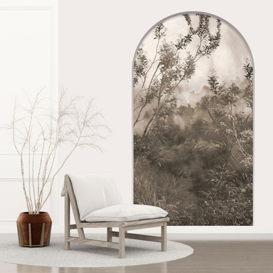 Optical Illusions Arch Wall Sticker - Wild Plants