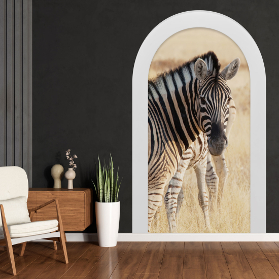 Optical Illusions Arch Wall Sticker - Zebras