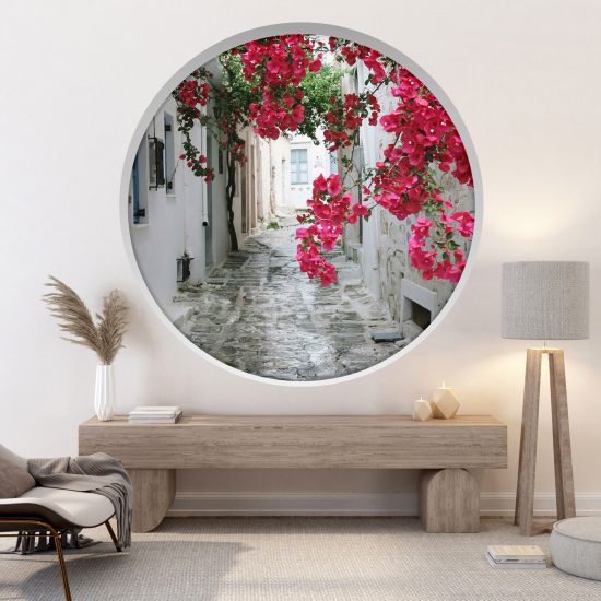 Optical Illusions Round Arch Wall Sticker - Alley