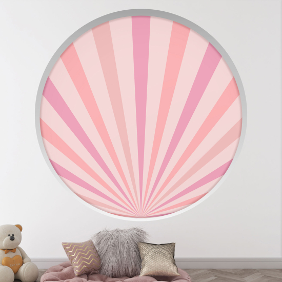 Optical Illusions Round Arch Wall Sticker - Boho Sun Rays