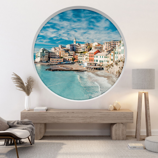 Optical Illusions Round Arch Wall Sticker - City