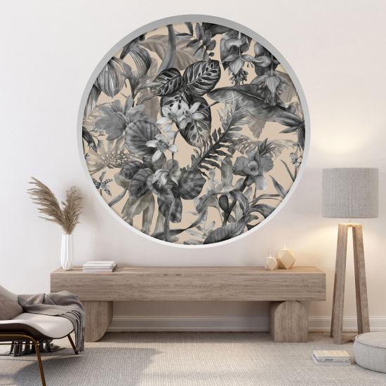 Optical Illusions Round Arch Wall Sticker - Flowers