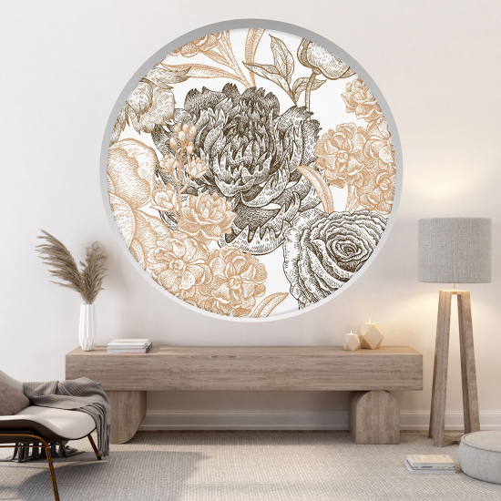 Optical Illusions Round Arch Wall Sticker - Flowers