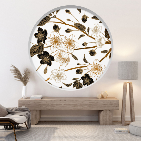 Optical Illusions Round Arch Wall Sticker - Flowers